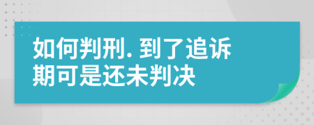 如何判刑. 到了追诉期可是还未判决