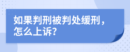 如果判刑被判处缓刑，怎么上诉？