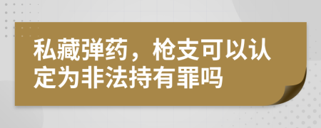 私藏弹药，枪支可以认定为非法持有罪吗