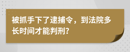 被抓手下了逮捕令，到法院多长时间才能判刑？