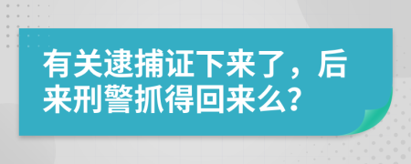 有关逮捕证下来了，后来刑警抓得回来么？