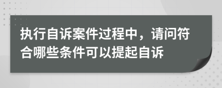 执行自诉案件过程中，请问符合哪些条件可以提起自诉