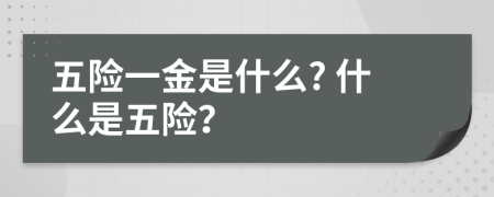 五险一金是什么? 什么是五险？