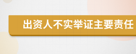 出资人不实举证主要责任