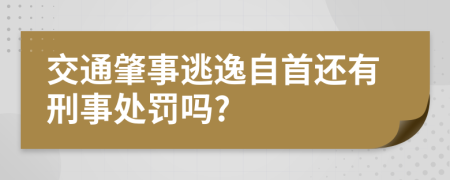 交通肇事逃逸自首还有刑事处罚吗?