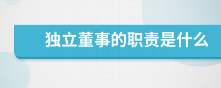 独立董事的职责是什么