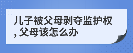 儿子被父母剥夺监护权, 父母该怎么办