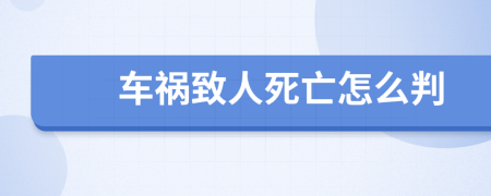 车祸致人死亡怎么判