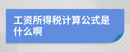 工资所得税计算公式是什么啊