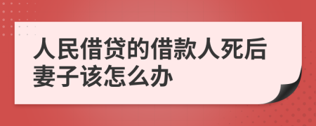 人民借贷的借款人死后妻子该怎么办