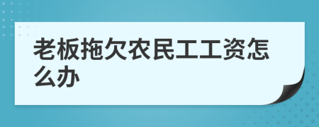 老板拖欠农民工工资怎么办