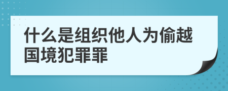 什么是组织他人为偷越国境犯罪罪