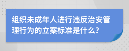 组织未成年人进行违反治安管理行为的立案标准是什么？