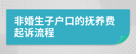 非婚生子户口的抚养费起诉流程