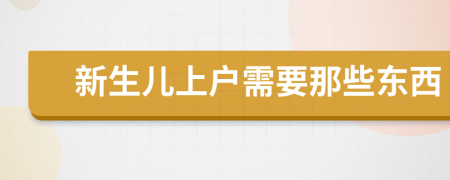 新生儿上户需要那些东西