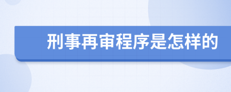 刑事再审程序是怎样的