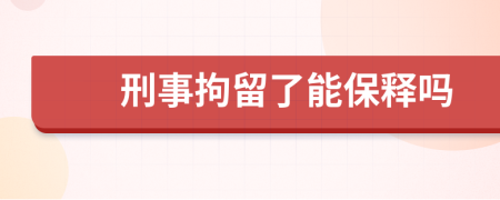 刑事拘留了能保释吗