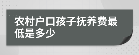 农村户口孩子抚养费最低是多少