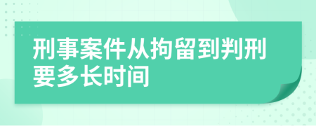 刑事案件从拘留到判刑要多长时间
