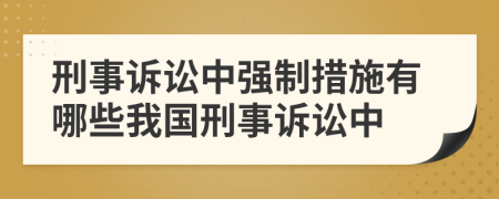 刑事诉讼中强制措施有哪些我国刑事诉讼中