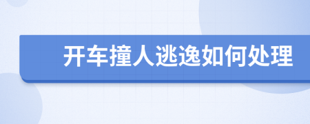 开车撞人逃逸如何处理
