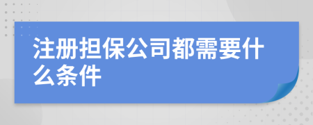 注册担保公司都需要什么条件