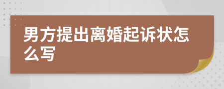 男方提出离婚起诉状怎么写