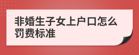 非婚生子女上户口怎么罚费标准