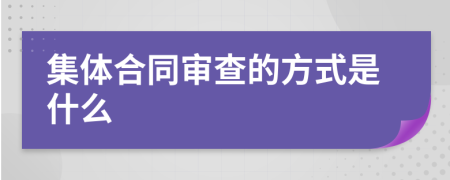 集体合同审查的方式是什么