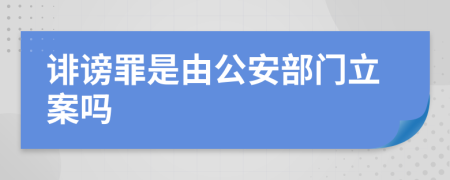 诽谤罪是由公安部门立案吗