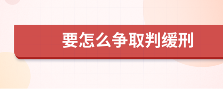 要怎么争取判缓刑