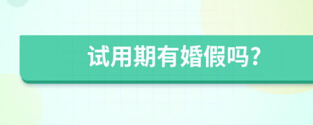 试用期有婚假吗?