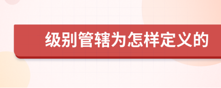 级别管辖为怎样定义的