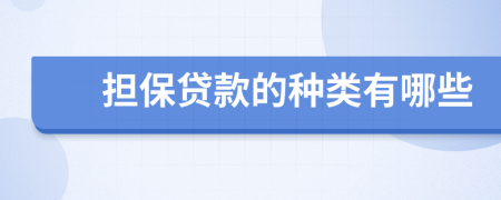 担保贷款的种类有哪些