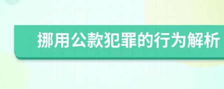 挪用公款犯罪的行为解析