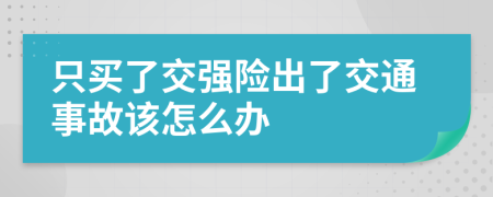 只买了交强险出了交通事故该怎么办