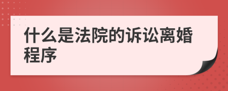 什么是法院的诉讼离婚程序