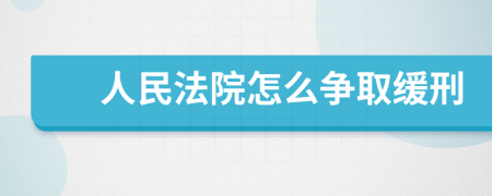 人民法院怎么争取缓刑