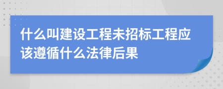 什么叫建设工程未招标工程应该遵循什么法律后果