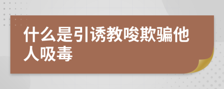 什么是引诱教唆欺骗他人吸毒