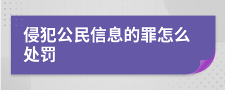 侵犯公民信息的罪怎么处罚