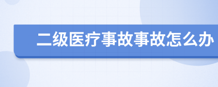 二级医疗事故事故怎么办