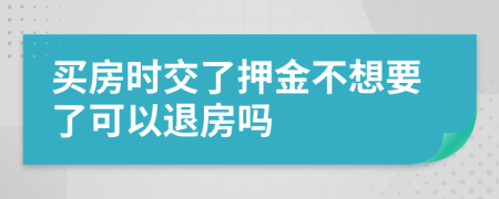 买房时交了押金不想要了可以退房吗
