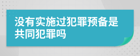 没有实施过犯罪预备是共同犯罪吗