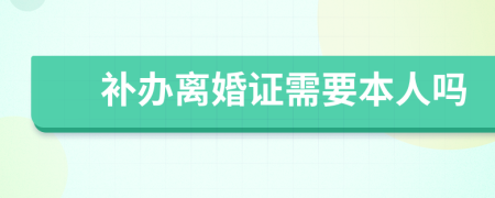 补办离婚证需要本人吗