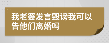我老婆发言毁谤我可以告他们离婚吗