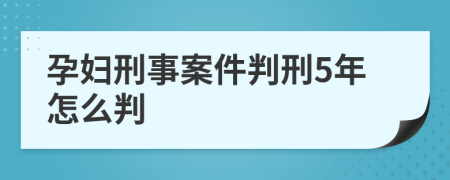 孕妇刑事案件判刑5年怎么判