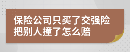 保险公司只买了交强险把别人撞了怎么赔