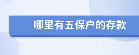 哪里有五保户的存款