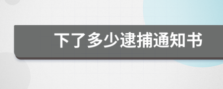 下了多少逮捕通知书